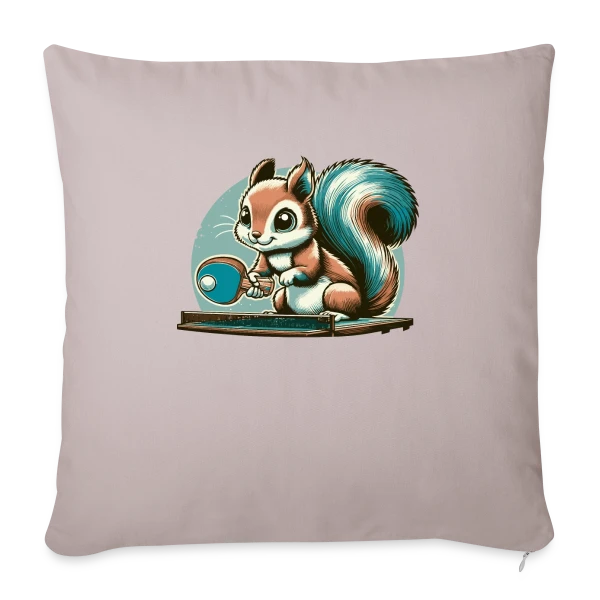 L'Écureuil Champion de Ping-Pong Cartoon sur Housse de coussin décorative 45 x 45 cm