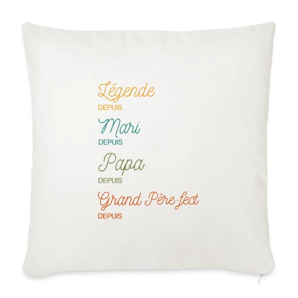 Grand Père-fect : Légende Personnalisée (Papa, Mari) sur Housse de coussin décorative 45 x 45 cm