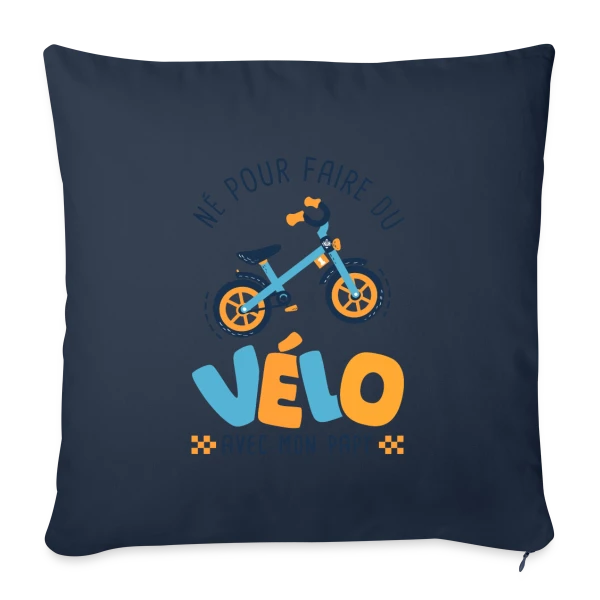 "Né pour le Vélo avec Papy" sur Housse de coussin décorative 45 x 45 cm