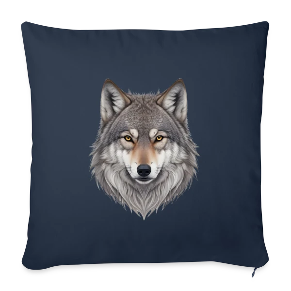 Tête de Loup Majestueuse sur Housse de coussin décorative 45 x 45 cm