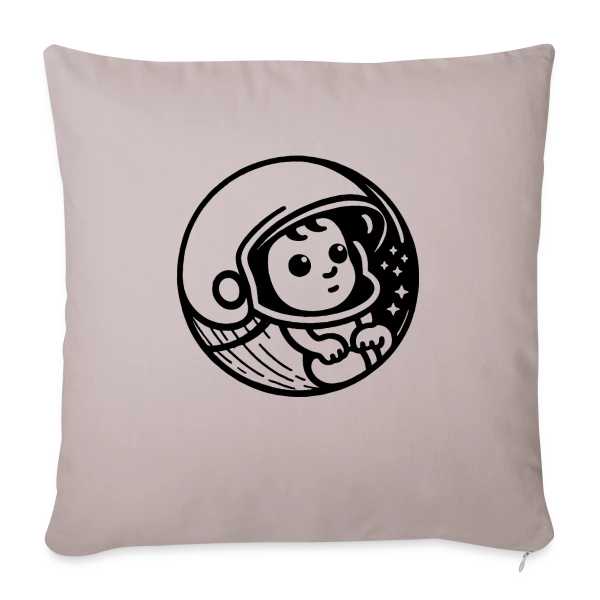 Bébé Casqué – Sécurité et Humour Enfant sur Housse de coussin décorative 45 x 45 cm