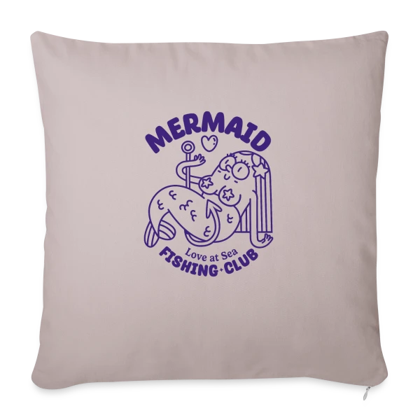 Club de Pêche Sirène Amour sur Housse de coussin décorative 45 x 45 cm