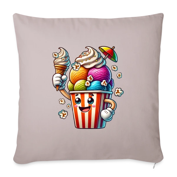 Glace Comic : Fun, Fraîcheur Estivale & Gourmandise sur Housse de coussin décorative 45 x 45 cm