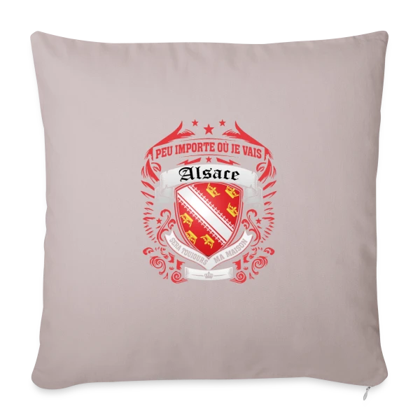 Alsace Mon Cœur Ma Maison sur Housse de coussin décorative 45 x 45 cm