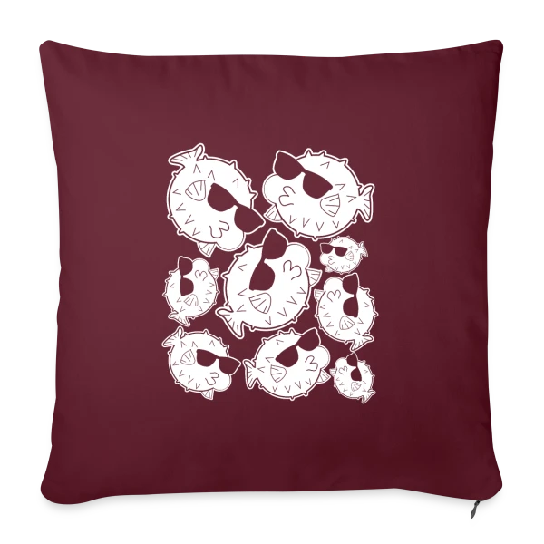 Poisson Globe Lunettes Cool sur Housse de coussin décorative 45 x 45 cm