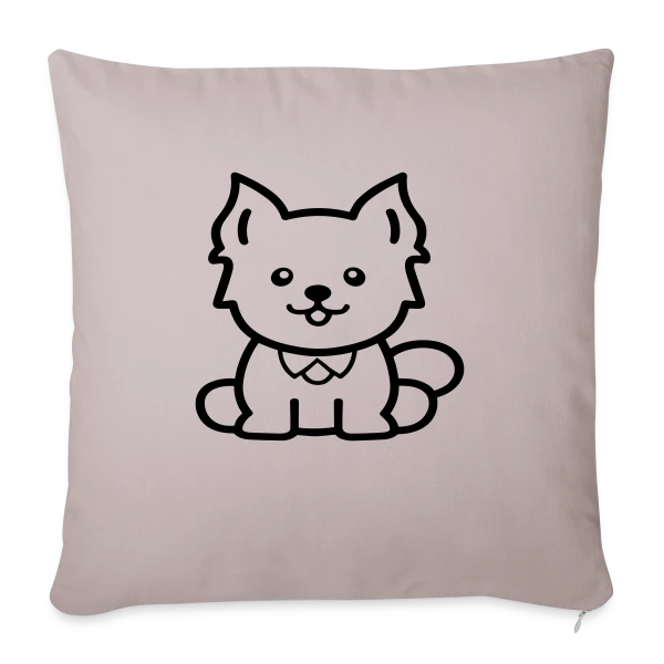 Petit Chien Mignon sur Housse de coussin décorative 45 x 45 cm