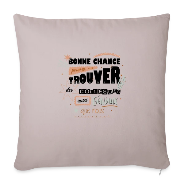 Humour Départ Collègues : "Bonne Chance Pour Trouver Mieux !" sur Housse de coussin décorative 45 x 45 cm
