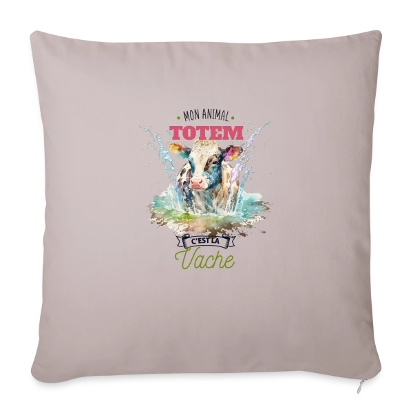 Ma Vache, Mon Animal Totem Humour sur Housse de coussin décorative 45 x 45 cm