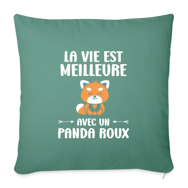 Panda Roux Adorable sur Housse de coussin décorative 45 x 45 cm