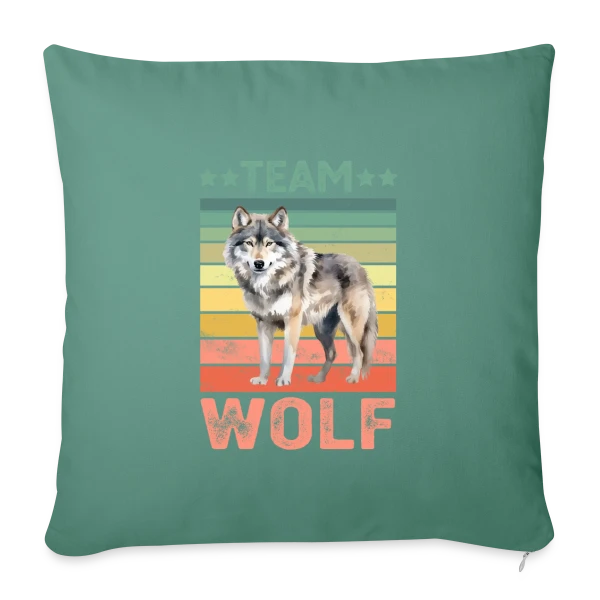 Équipe Loup Rétro sur Housse de coussin décorative 45 x 45 cm