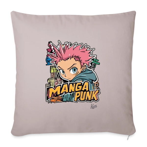 Explosion Manga Punk Japonais sur Housse de coussin décorative 45 x 45 cm