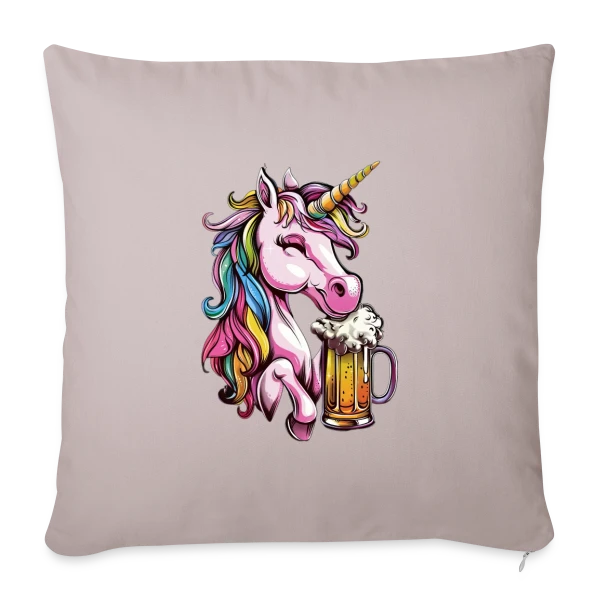 Licorne Bière Festive sur Housse de coussin décorative 45 x 45 cm
