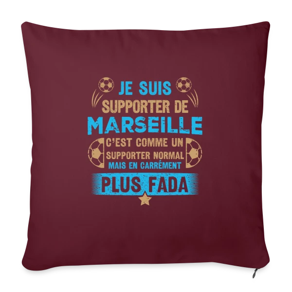 Supporter Marseillais Plus Fada sur Housse de coussin décorative 45 x 45 cm