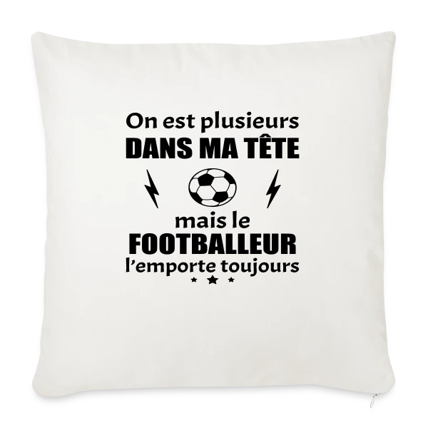 On Est Plusieurs Dans Ma Tête : Footballeur sur Housse de coussin décorative 45 x 45 cm