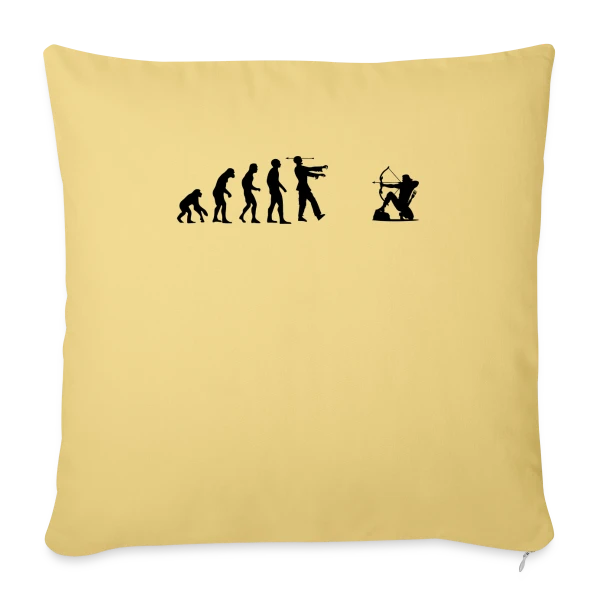 Évolution Humaine : Zombie vs Archer sur Housse de coussin décorative 45 x 45 cm
