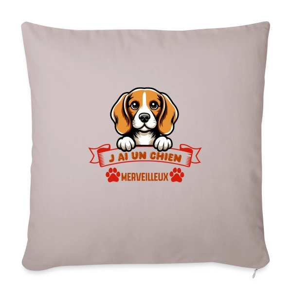 Beagle Adorable sur Housse de coussin décorative 45 x 45 cm