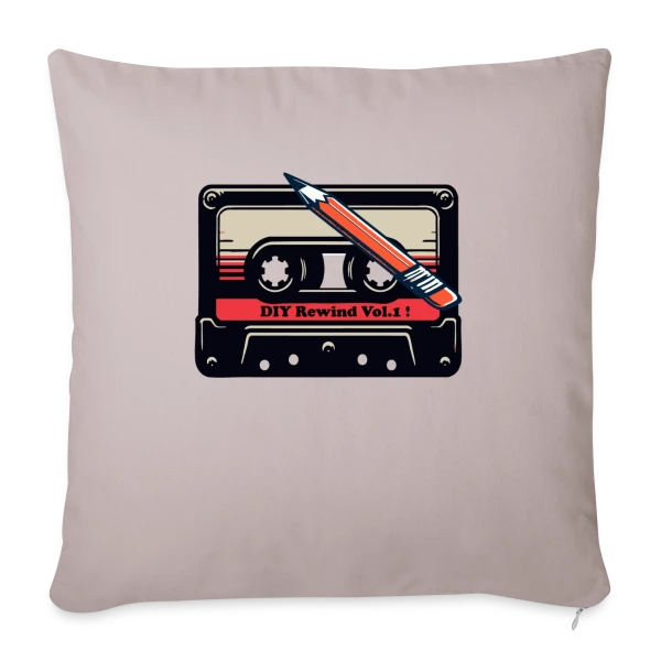 Cassette Rétro K7 : L'Analogique Stylé sur Housse de coussin décorative 45 x 45 cm