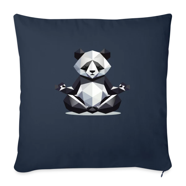 Panda Zen Géométrique : Harmonie Minimaliste sur Housse de coussin décorative 45 x 45 cm