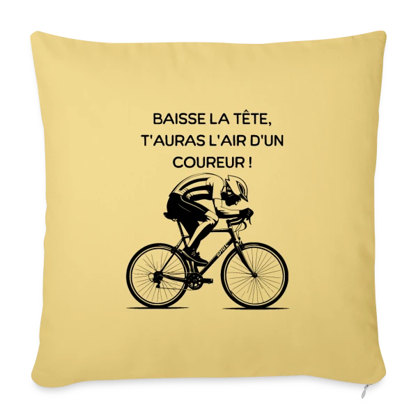 Cyclisme Humour - Design Minimaliste Vélo sur Housse de coussin décorative 45 x 45 cm