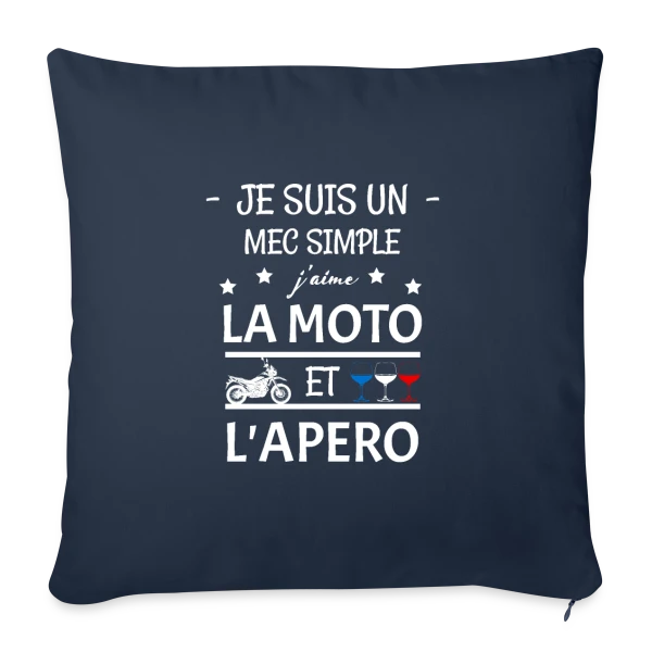 Moto & Apéro : L'Esprit Motard sur Housse de coussin décorative 45 x 45 cm