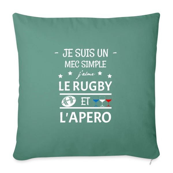 Rugby & Apéro : L'Esprit Convivial sur Housse de coussin décorative 45 x 45 cm