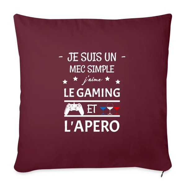 Apéro Gaming : Humour Entre Copains sur Housse de coussin décorative 45 x 45 cm