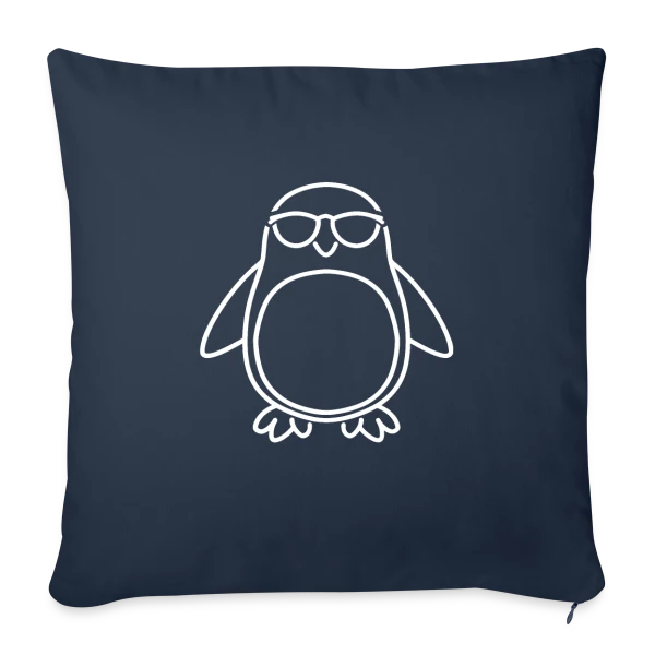 Silhouette Pingouin Élégante sur Housse de coussin décorative 45 x 45 cm