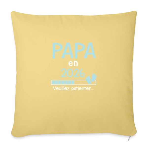 Papa en 2026 : Annonce de Grossesse Humour sur Housse de coussin décorative 45 x 45 cm