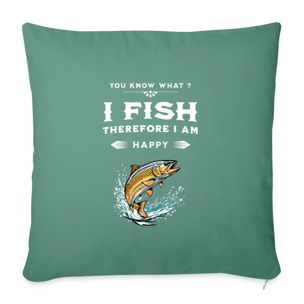 Pêche & Humour : Design Naturel sur Housse de coussin décorative 45 x 45 cm