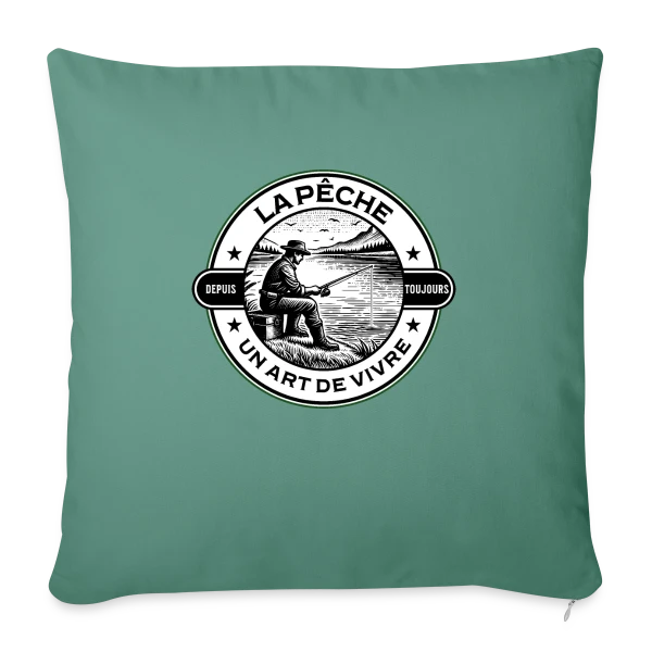 Pêche en Famille : Sobriété et Élégance sur Housse de coussin décorative 45 x 45 cm