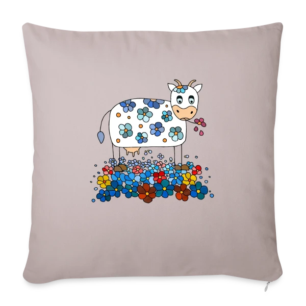 La Vache Mignonne sur Housse de coussin décorative 45 x 45 cm