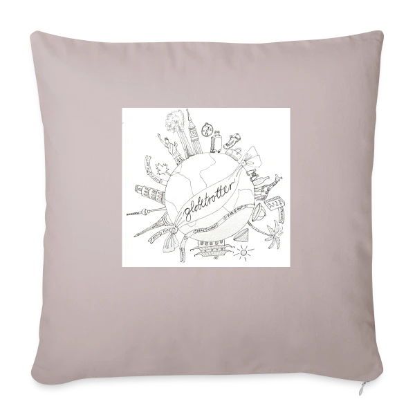 Globe Voyageur Dessin sur Housse de coussin décorative 45 x 45 cm