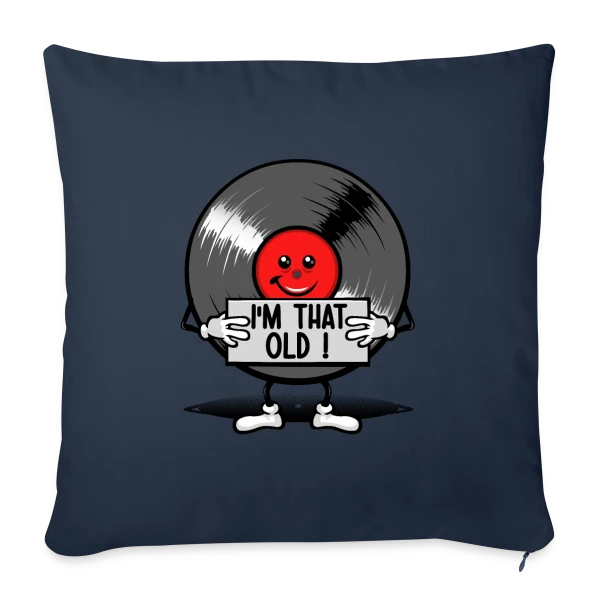 Vintage 33 tours : Vieux comme un Vinyle sur Housse de coussin décorative 45 x 45 cm