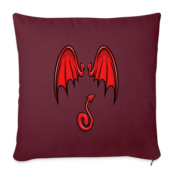 Ailes & Queue de Diable Cartoon sur Housse de coussin décorative 45 x 45 cm