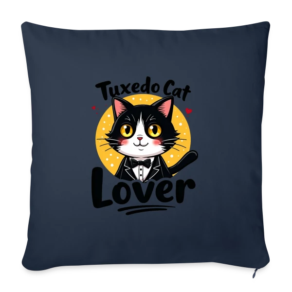 Femme Amoureux Chat Smoking - Cadeau Félin sur Housse de coussin décorative 45 x 45 cm