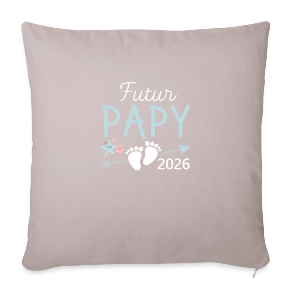 Annonce Grossesse "Futur Papy 2026" - Bientôt Grand-Père sur Housse de coussin décorative 45 x 45 cm