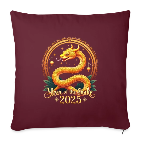 Nouvel An Chinois 2025 - Année du Serpent sur Housse de coussin décorative 45 x 45 cm