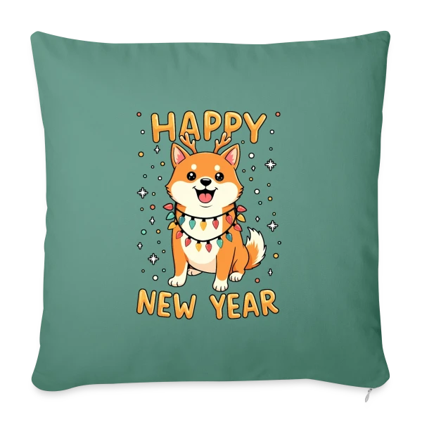 Shiba Inu Lumières de Noël - Fêtes de Fin d'Année sur Housse de coussin décorative 45 x 45 cm