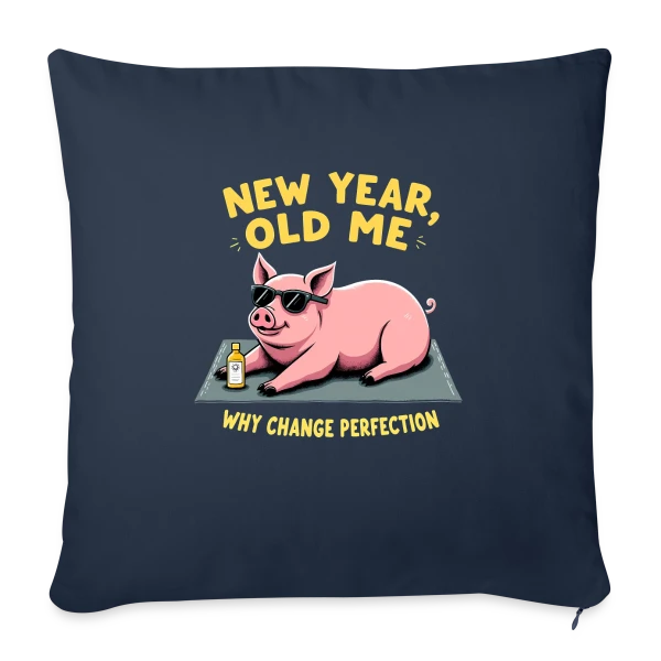Nouvel An Humoristique - Cochon Détendu sur Housse de coussin décorative 45 x 45 cm