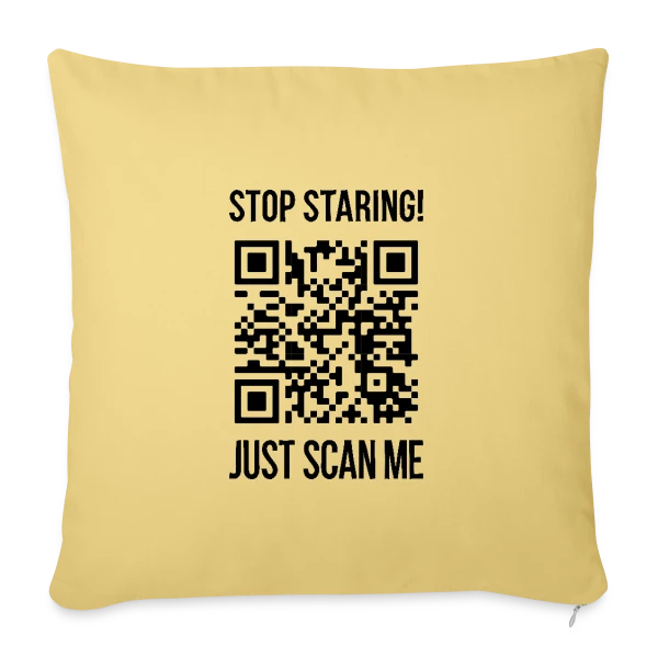 QR Code Gentillesse : Scanne et Sois Bienveillant sur Housse de coussin décorative 45 x 45 cm
