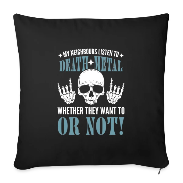 Hommage au Metal : Death, Trash & Hard Rock sur Housse de coussin décorative 45 x 45 cm
