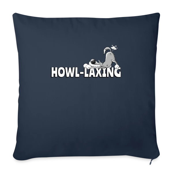 Loup qui pète - Humour animalier cartoon sur Housse de coussin décorative 45 x 45 cm