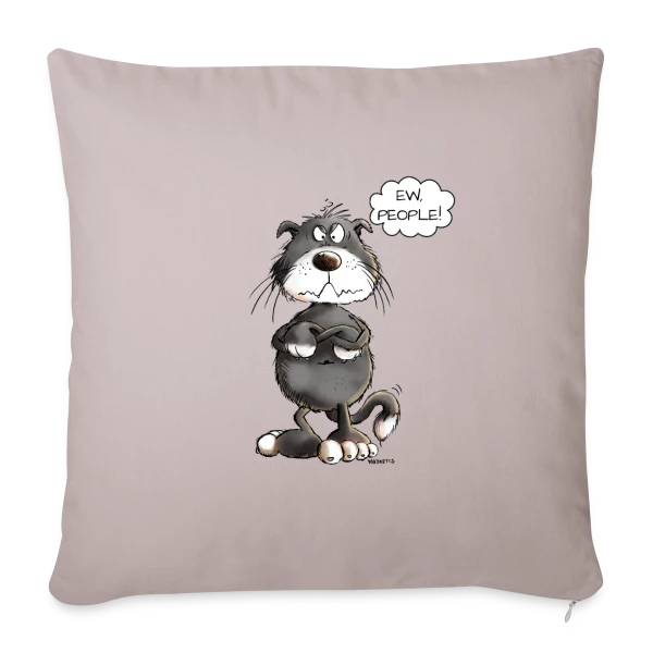 Chat grincheux "Ew People" - Humour félin sur Housse de coussin décorative 45 x 45 cm