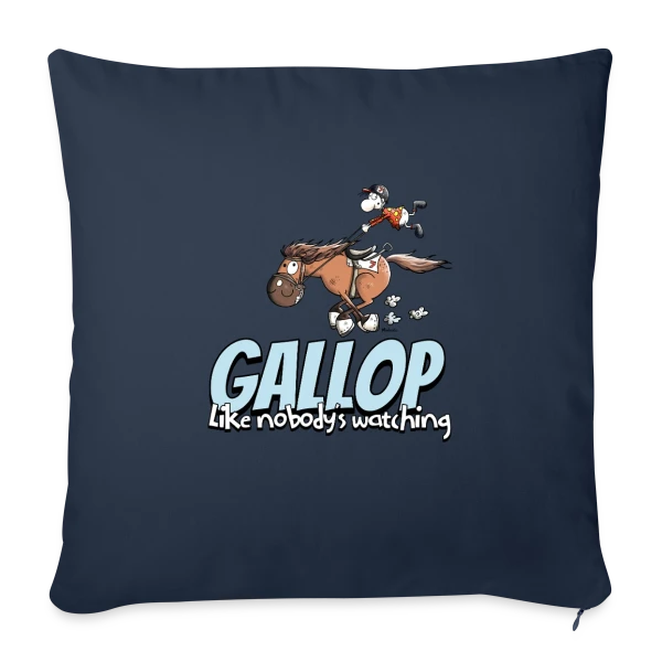 Galope comme si personne ne te regardait - Cheval Cartoon sur Housse de coussin décorative 45 x 45 cm