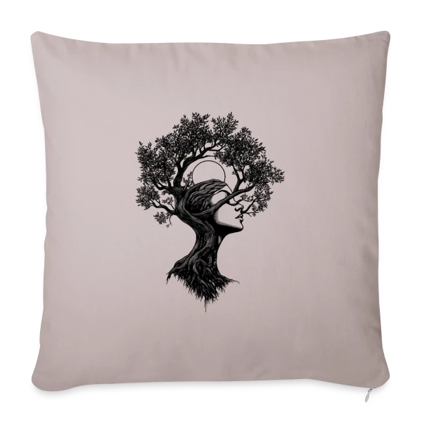 Arbre Femme Bohème Mystique sur Housse de coussin décorative 45 x 45 cm