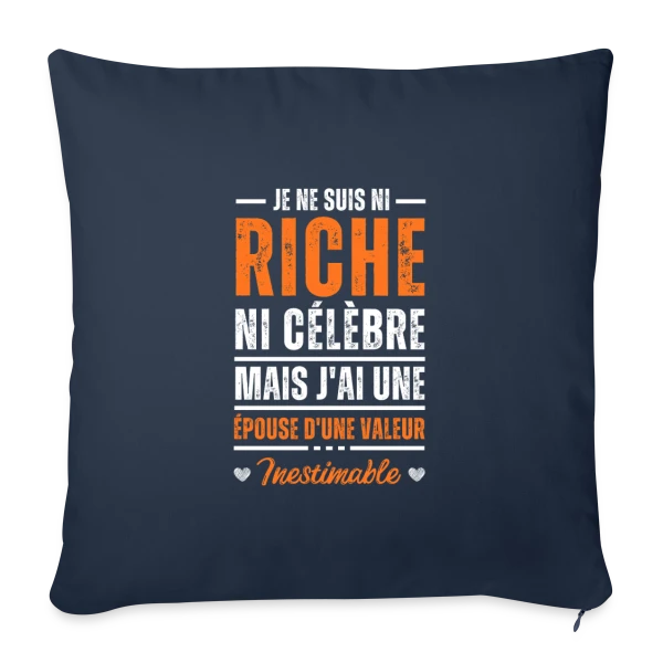 Homme - Mon Épouse D'une Valeur Inestimable sur Housse de coussin décorative 45 x 45 cm