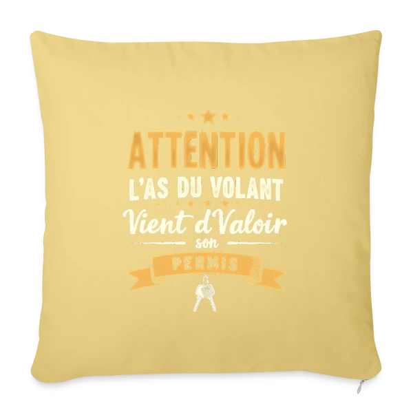 Humour Jeune Conducteur - Mon Permis en Poche sur Housse de coussin décorative 45 x 45 cm