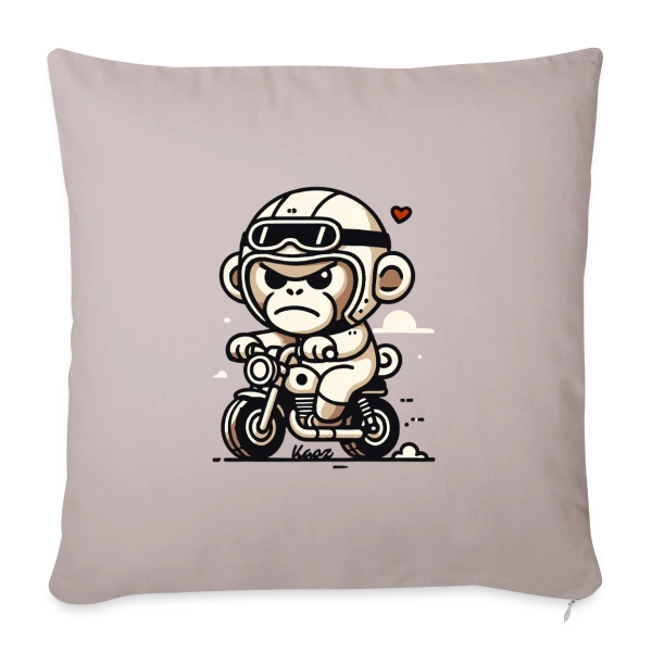 Singe Motard Aventure sur Housse de coussin décorative 45 x 45 cm