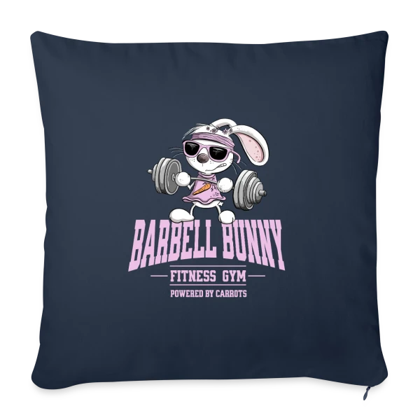 Lapin Fitness Musculation - 'Powered by Carrots' sur Housse de coussin décorative 45 x 45 cm