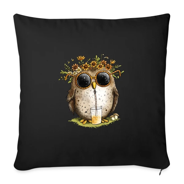 Chouette Cool et Limonade sur Housse de coussin décorative 45 x 45 cm